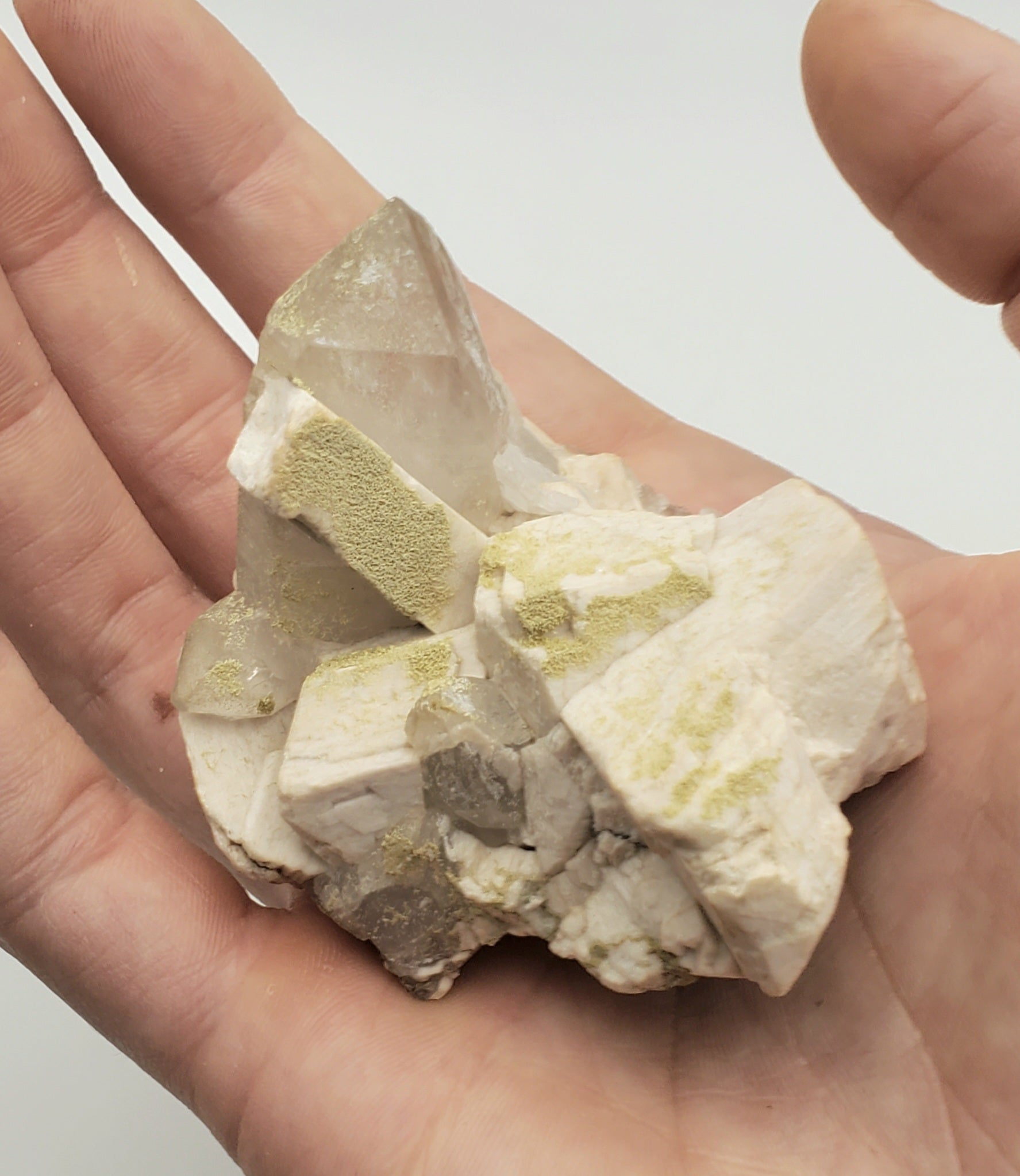 Chlorite Quartz Cluster on Feldspar Mineral Specimen - Nevada, USA