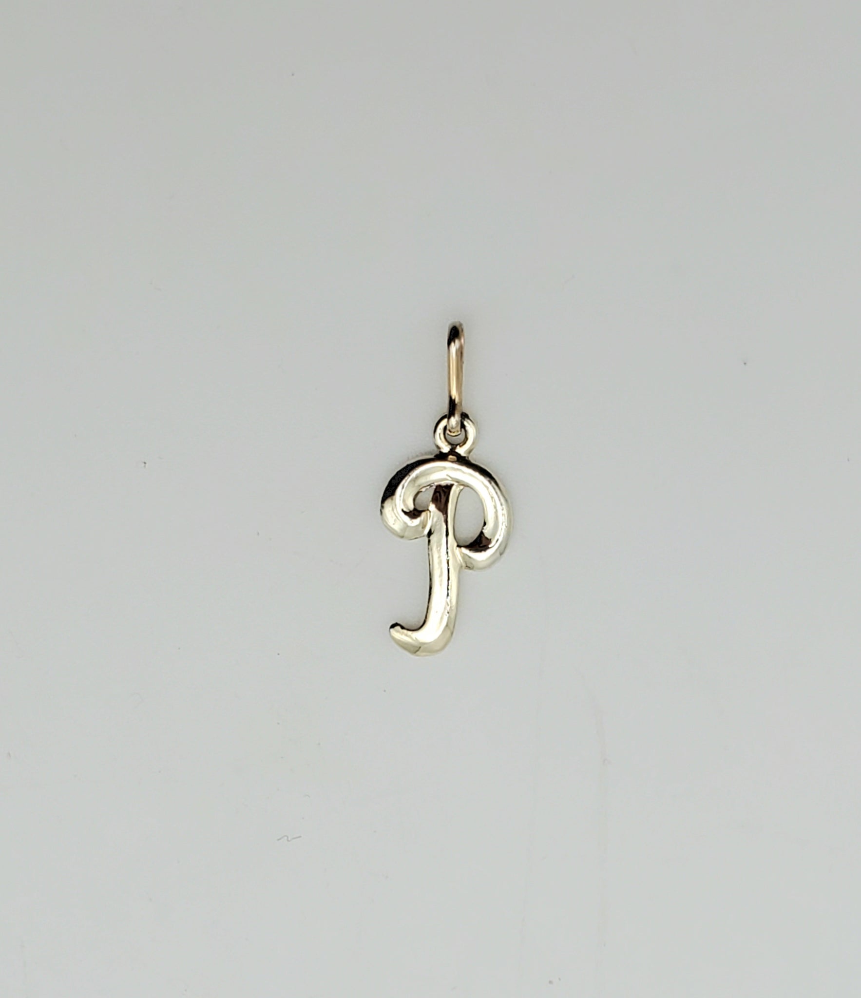 Silver Tone Monogram Letter "P" Pendant