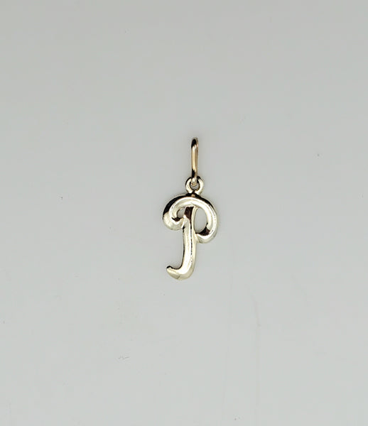 Silver Tone Monogram Letter "P" Pendant