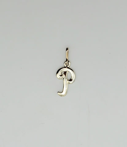 Silver Tone Monogram Letter "P" Pendant