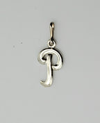 Silver Tone Monogram Letter "P" Pendant