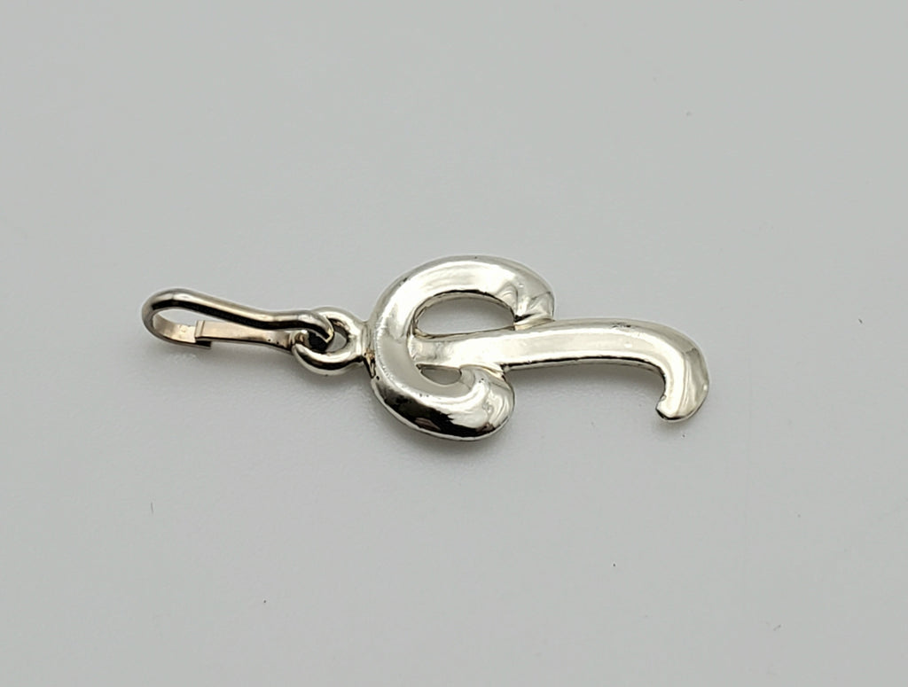 Silver Tone Monogram Letter "P" Pendant