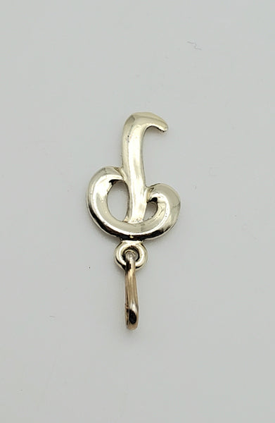 Silver Tone Monogram Letter "P" Pendant