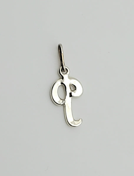 Silver Tone Monogram Letter "P" Pendant