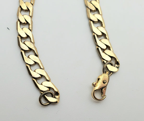 Gold Tone Cuban Link Bracelet - 9.25"