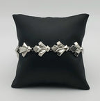 Vintage Unique Link Silver Tone Metal Bracelet - 7"