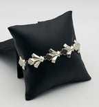 Vintage Unique Link Silver Tone Metal Bracelet - 7"