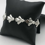 Vintage Unique Link Silver Tone Metal Bracelet - 7"