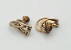 Vintage Tiger's Eye 12k Gold Filled Clip-On Earrings