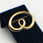 Gold Tone Metal Curly Brooch