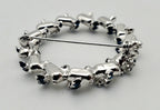 Vintage Silver Tone Rhinestone Wreath Brooch