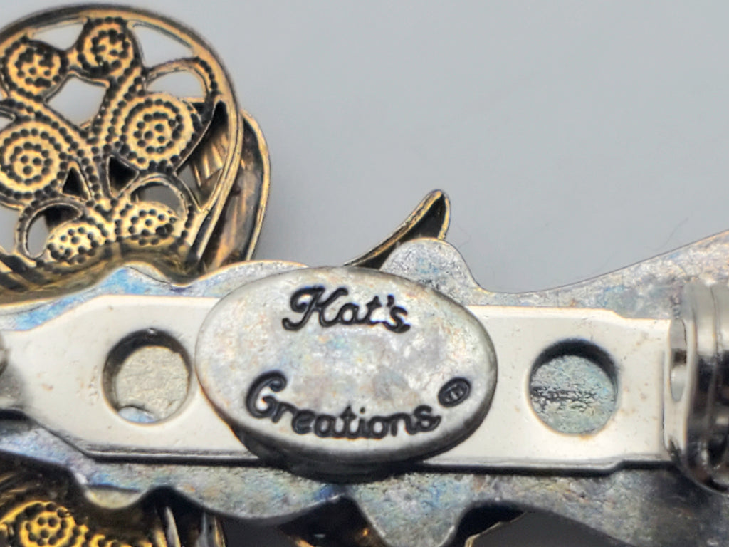 Kat's Creations - Vintage Silver Tone Figural Angel Design Brooch