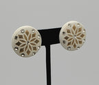 Vintage Plastic and Rhinestone Clip-On Earrings