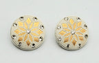 Vintage Plastic and Rhinestone Clip-On Earrings
