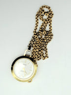 Genovit - De Luxe Antimagnetic Mainspring Gold Tone Watch on Gold Tone Chain Necklace - 29"