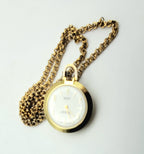 Genovit - De Luxe Antimagnetic Mainspring Gold Tone Watch on Gold Tone Chain Necklace - 29"