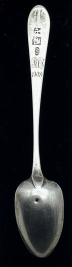 Antique John Vernon 18th Century American Silver Handmade Spoon