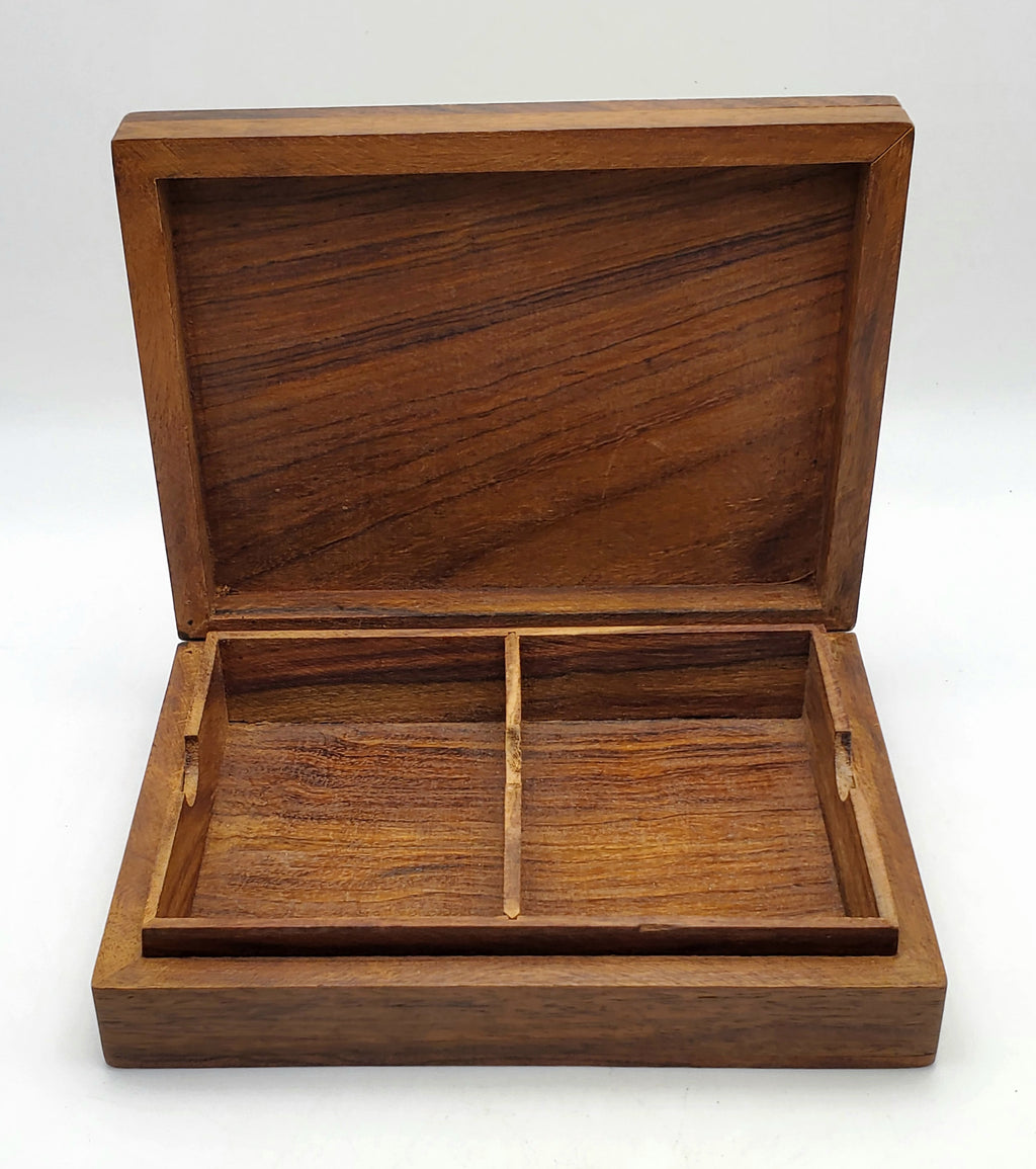 Vintage Hunting Scene Wood Jewelry Box