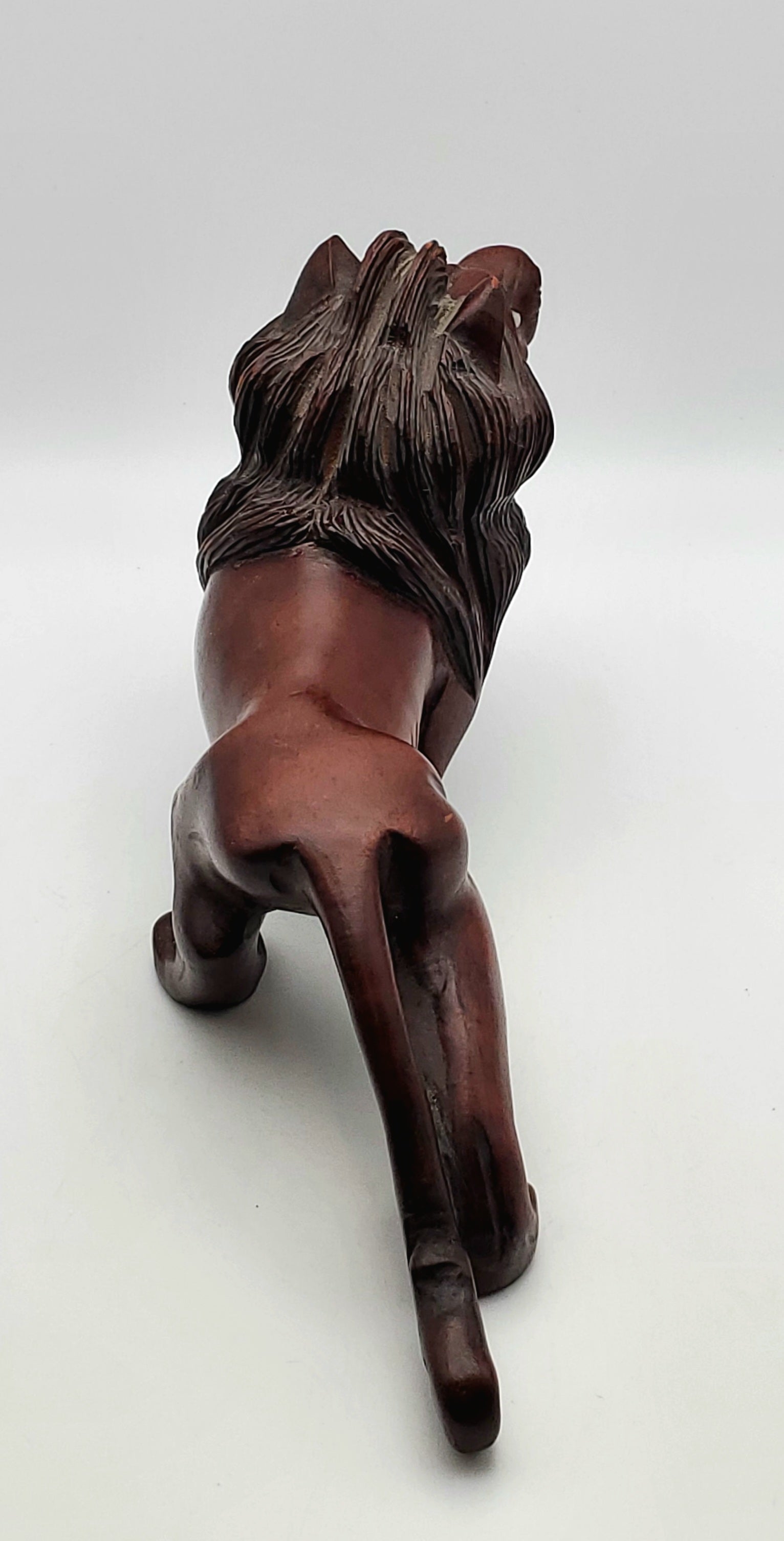Vintage Hand Carved Wood Lion