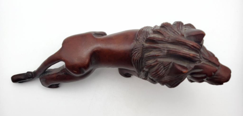 Vintage Hand Carved Wood Lion