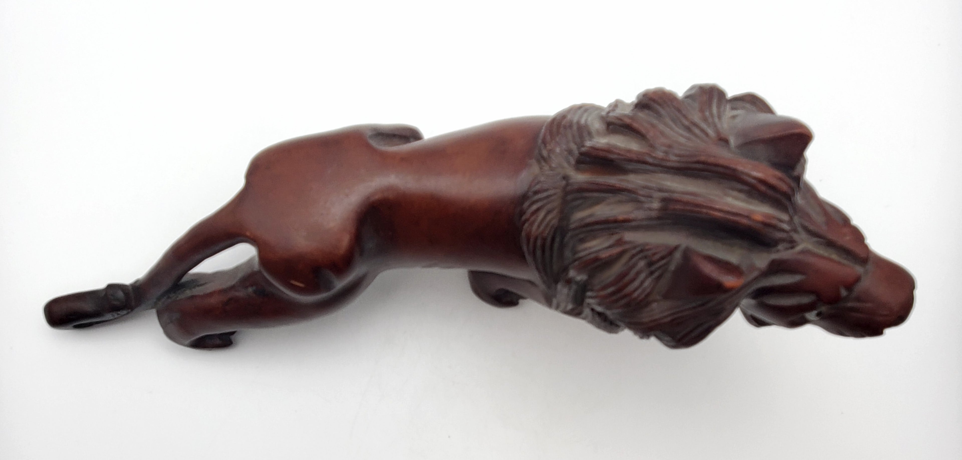 Vintage Hand Carved Wood Lion