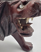 Vintage Hand Carved Wood Lion