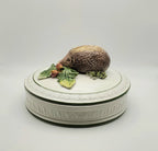 Vintage Hedgehog Hand Decorated Italian Ceramic Lidded Dish