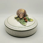 Vintage Hedgehog Hand Decorated Italian Ceramic Lidded Dish