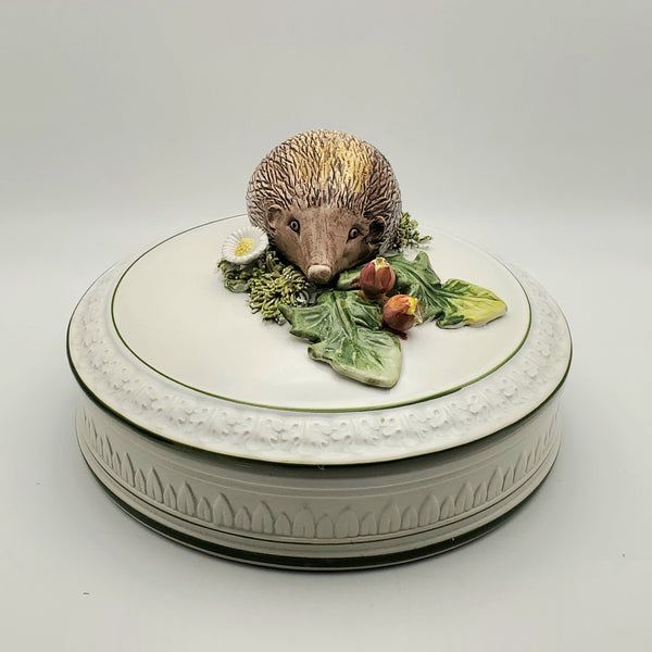 Vintage Hedgehog Hand Decorated Italian Ceramic Lidded Dish