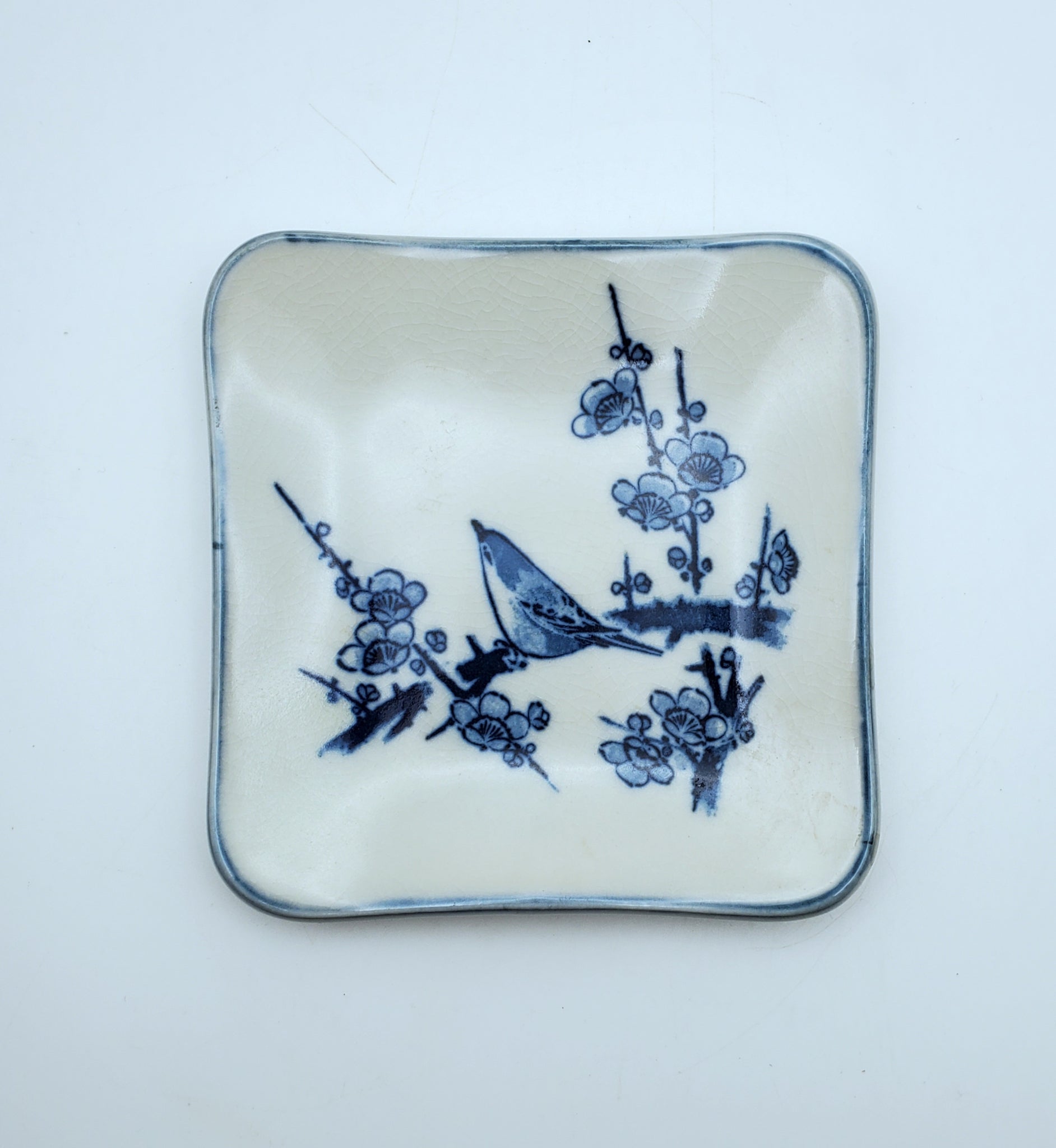 Vintage Japanese Ceramic Glazed Bird Tray