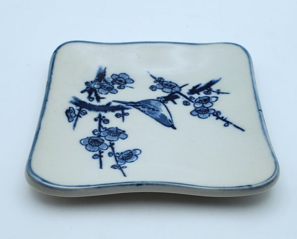 Vintage Japanese Ceramic Glazed Bird Tray