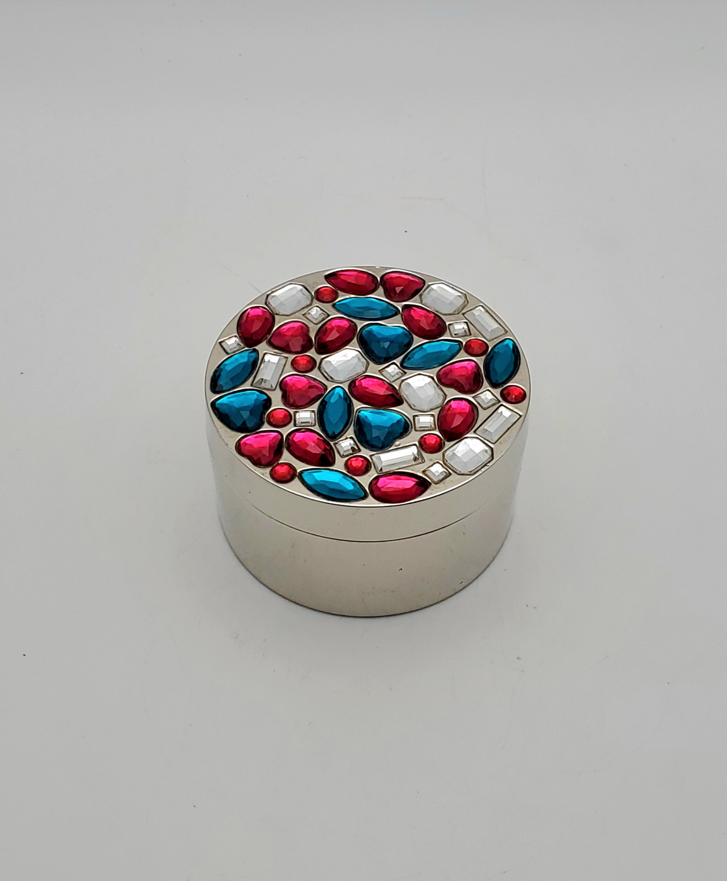 Papyrus - Silver Tone Metal Bewjeweled Keepsake Box