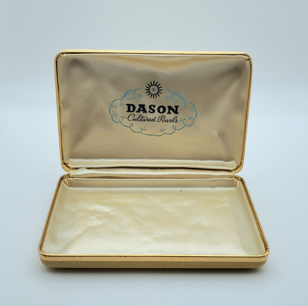 Dason Cultured Pearls - Vintage Hard Plastic Shell with Satin Interior Jewelry Box