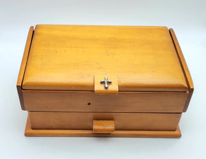 Vintage Maple Jewelry Box with Drawer