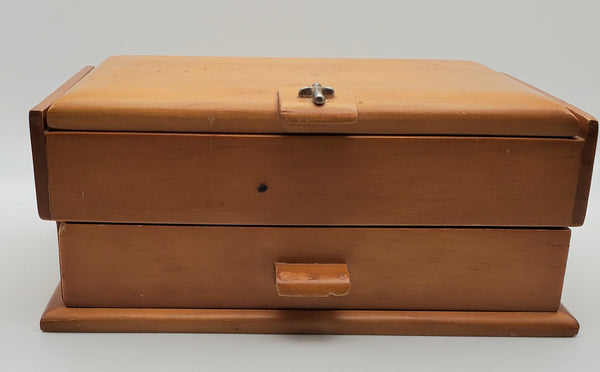 Vintage Maple Jewelry Box with Drawer