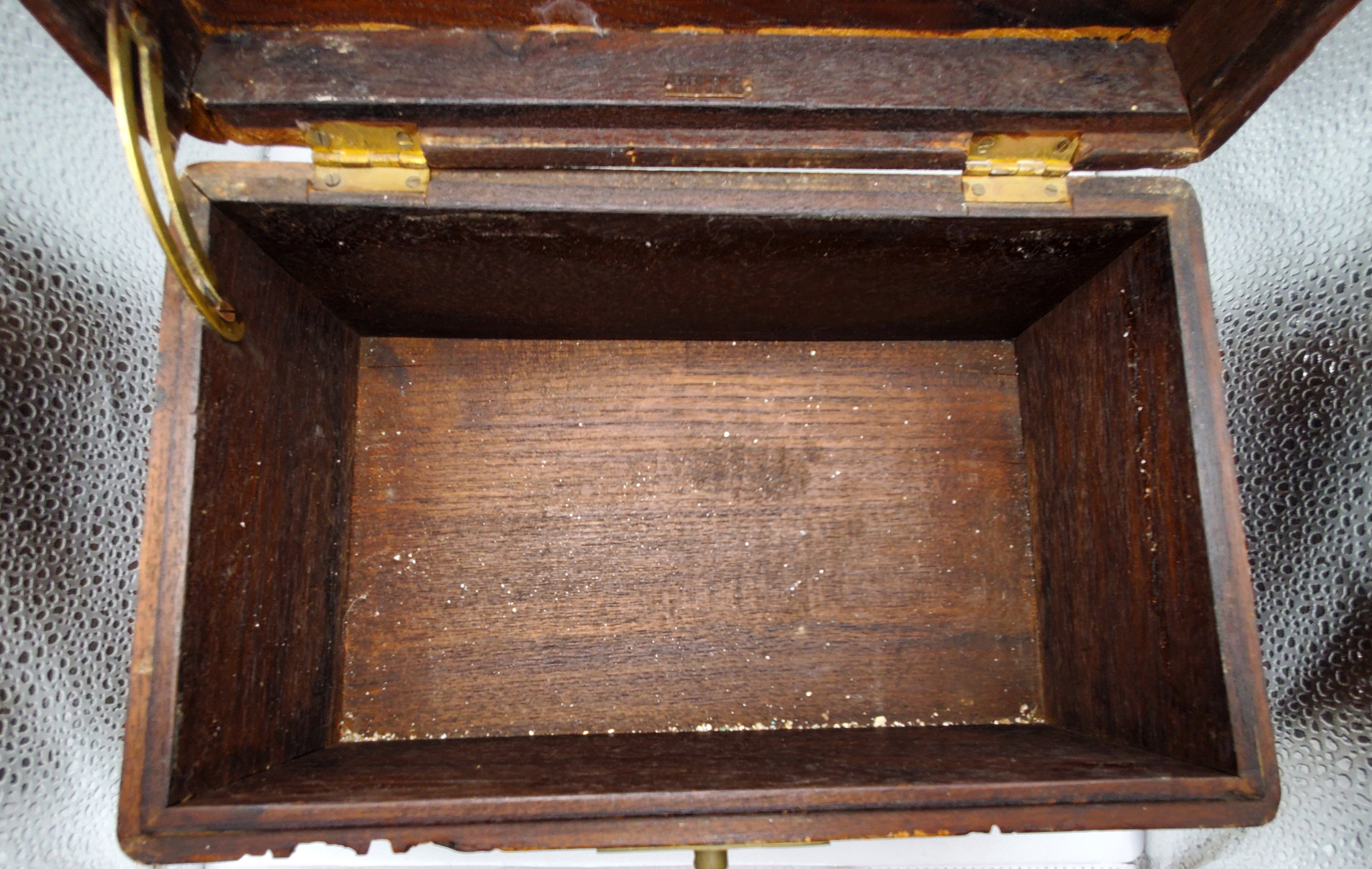 Vintage Tropical Themed Carved Wood Chest
