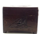 Vintage Tropical Themed Carved Wood Chest