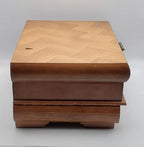 Sankyo - Vintage Wood Parquet Top Music Box Jewelry Box - MISSING DRAWER