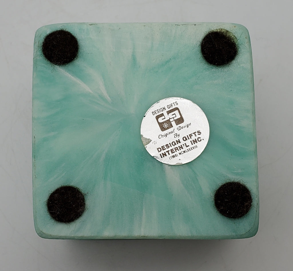 Design Gifts International - Vintage Carved Coastal Motif Incolay Look Trinket Box