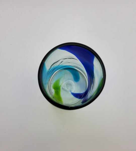Artisan Colored Swirl Drinking Glass