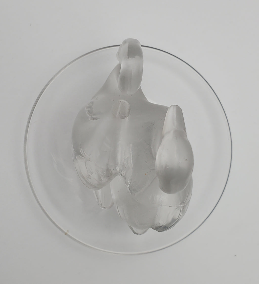 Frosted Glass Swans Ring Dish - DAMAGED