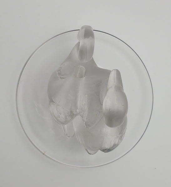 Frosted Glass Swans Ring Dish - DAMAGED