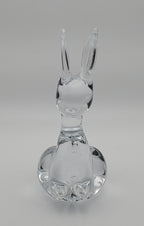 Charming Vintage Crystal Glass Rabbit Paperweight Figurine