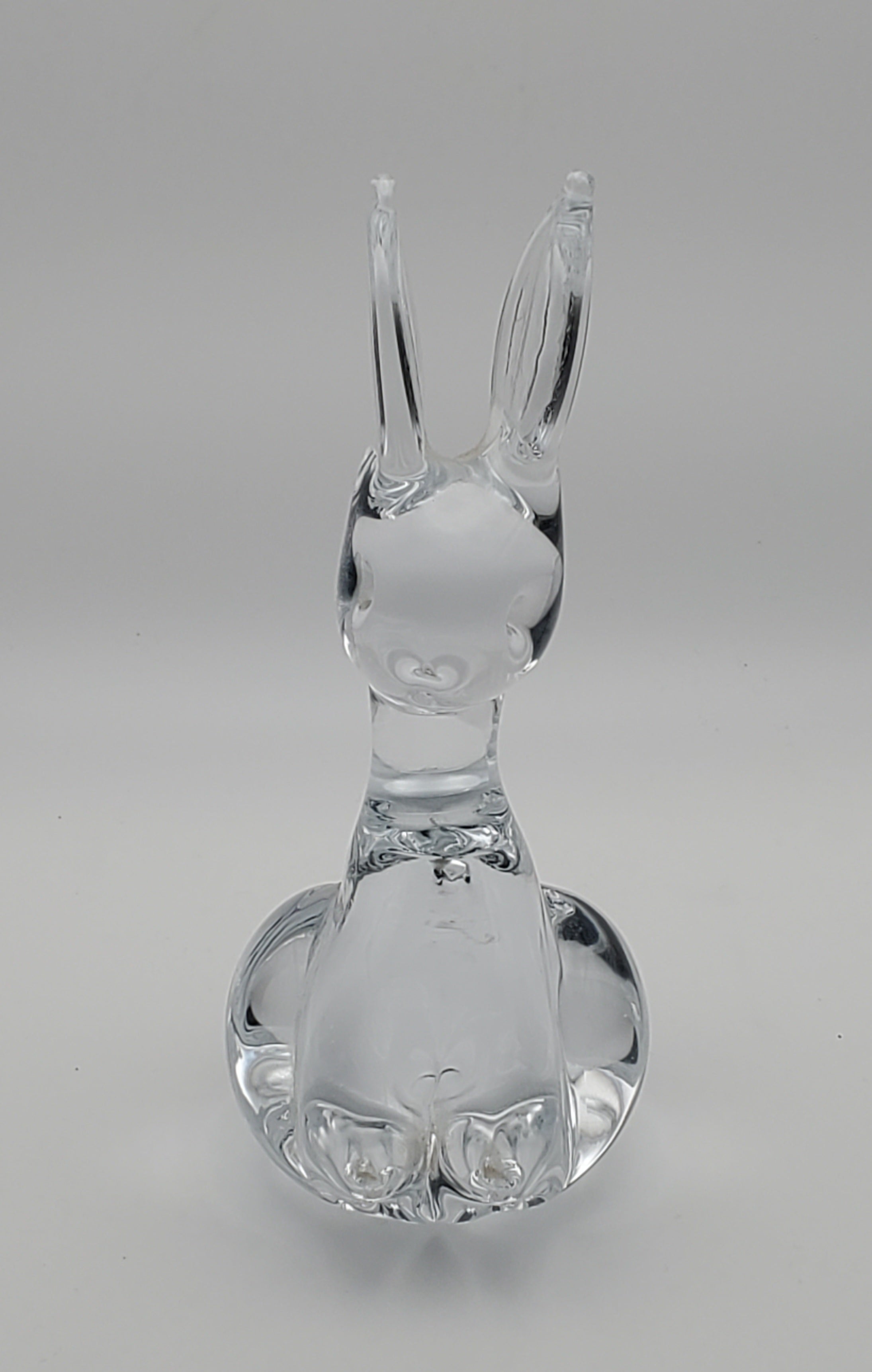 Charming Vintage Crystal Glass Rabbit Paperweight Figurine