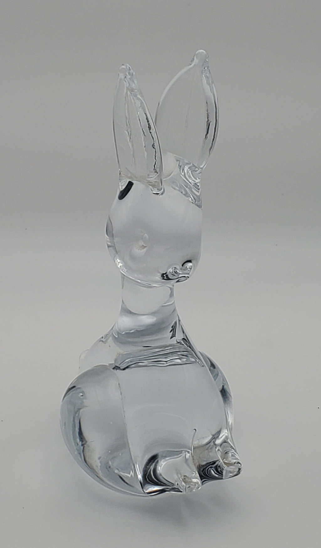 Charming Vintage Crystal Glass Rabbit Paperweight Figurine
