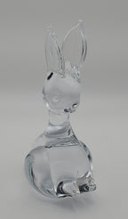 Charming Vintage Crystal Glass Rabbit Paperweight Figurine