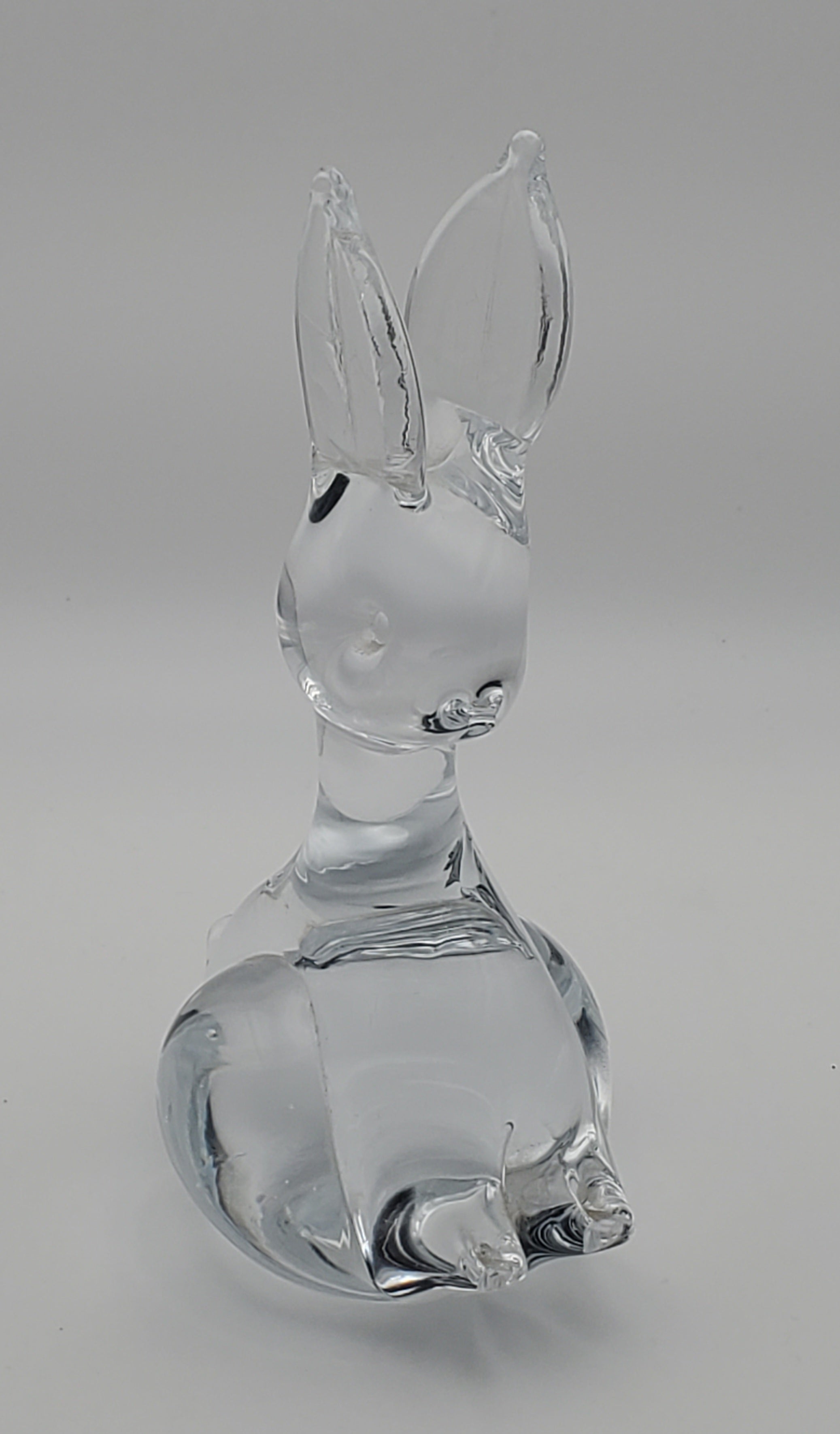 Charming Vintage Crystal Glass Rabbit Paperweight Figurine