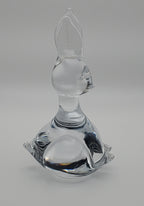 Charming Vintage Crystal Glass Rabbit Paperweight Figurine