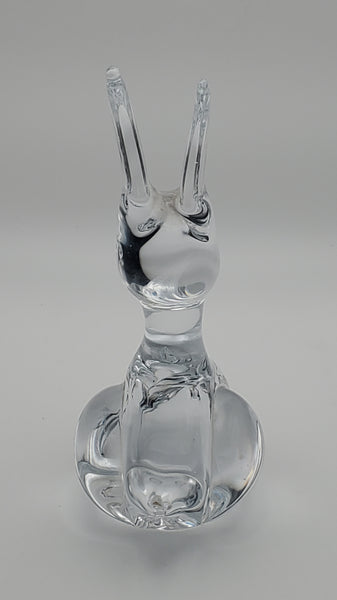 Charming Vintage Crystal Glass Rabbit Paperweight Figurine