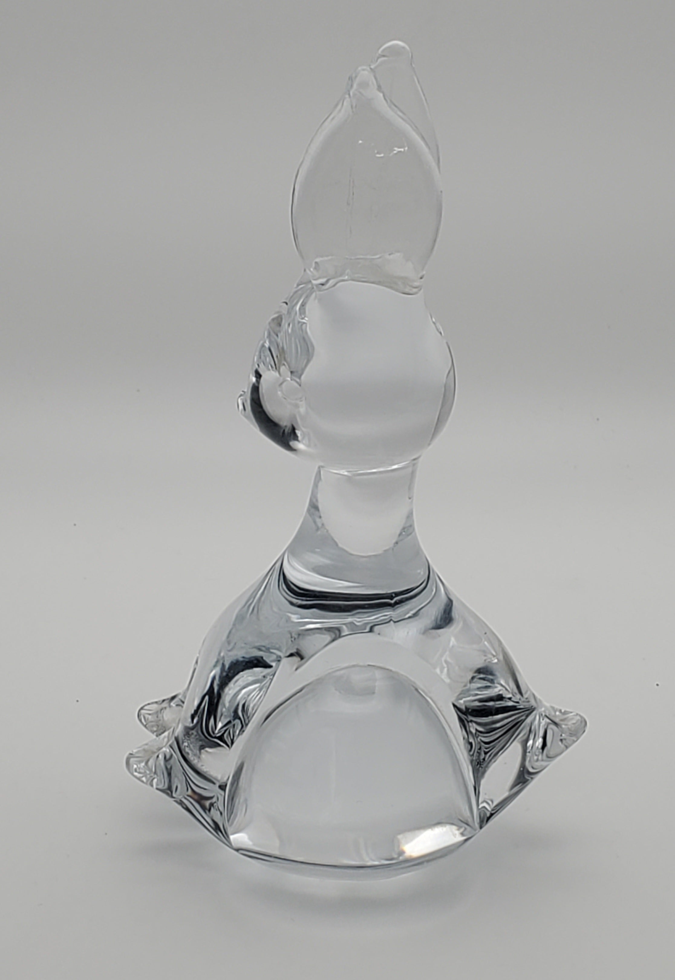 Charming Vintage Crystal Glass Rabbit Paperweight Figurine